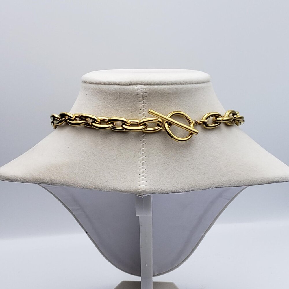 Authentic Louis Vuitton Gold Padlock w/Unbranded Stainless Steel Chain Necklace - Picture 6 of 14